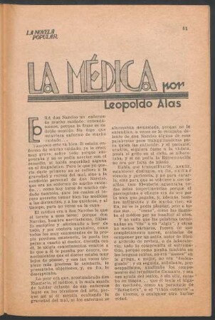 La Médica : [Cuento corto]