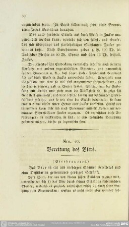 Nro. 40. Bereitung des Biers