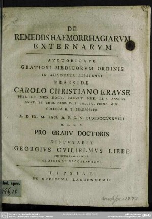 De Remediis Haemorrhagiarum Externarum