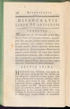 Hippocratis Liber De Articulis