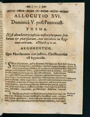 111-117, Allocutio XVI.