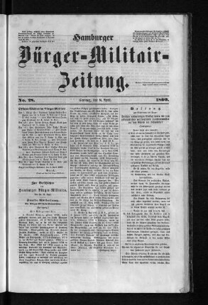 Zur Geschichte des Hamburger Bürger-Militairs.