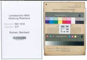 Entnazifizierung Bernhard Buhnen , geb. 01.06.1894 (Schuhmacher)