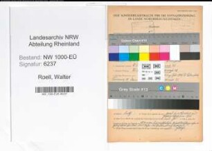 Entnazifizierung Walter Roell, geb. 01.06.1895 (Inspektor)