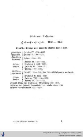 VII. Hohenstauferzeit. 1080 - 1268.