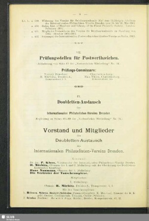IX. Doubletten-Austausch