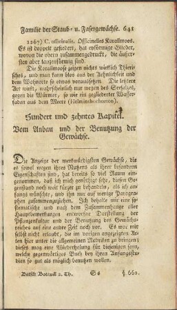 Hundert und zehntes Kapitel. Vom Anbau und der Benutzung der Gewächse.