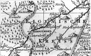 Bernsdorf auf dem Eigen-Altbernsdorf auf dem Eigen. Oberlausitzkarte, Schenk, 1759