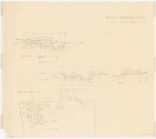Garten Wohnhaus Conle, Duisburg: Konstruktion der Wasserbecken: Lageplan 1:50, 3 Schnitte 1:20