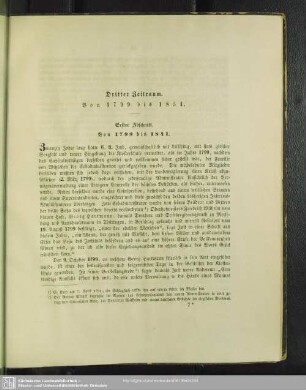 Dritter Zeitraum von 1799 bis 1854