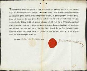 Inbesitznahme der Grafschaft Hohengeroldseck durch das Großherzogtum Baden