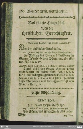 Das fünfte Hauptstück. Von der christlichen Gerechtigkeit
