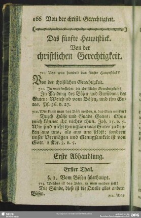 Das fünfte Hauptstück. Von der christlichen Gerechtigkeit