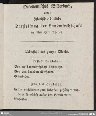 Uebersicht des ganzen Werks