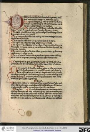 Distinctio decima de scrutinio scripturarum circa misterium divinitatis Christi et continet ix capitula.