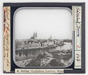 Lübeck: Stadtansicht von der Traveseite