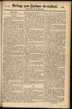 Zweite Ausgabe vom Donnerstag, den 14. September 1899.