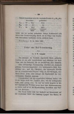 Ueber eine Bol-Versteinerung.