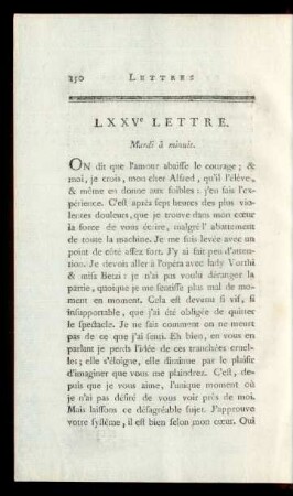 LXXVe Lettre. Mardi à minuit.
