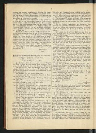 Dreizehnte ordentliche Versammlung am 9. November 1878