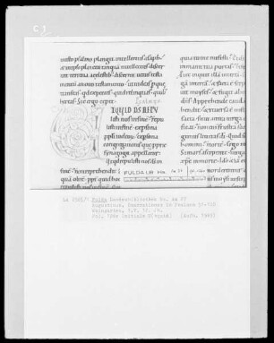 Augustinus, Enarrationes in Psalmos 51-100 — Initiale U (tquid), Folio 126 verso