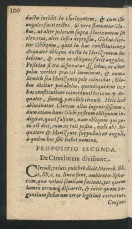 Propositio Secunda. De Circulorum divisione.