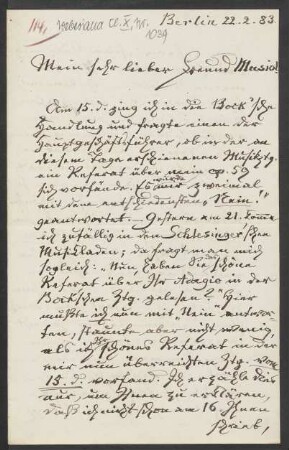 Brief an Robert Musiol : 22.02.1883