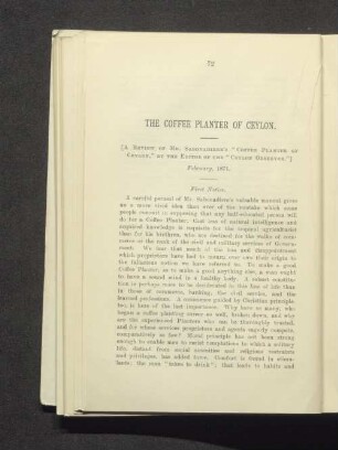 The coffee planter of ceylon.