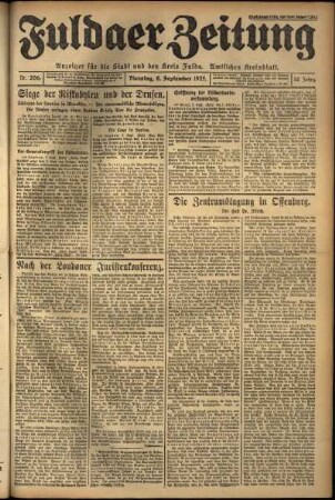 Ausgabe vom Dienstag, den 08. September 1925.