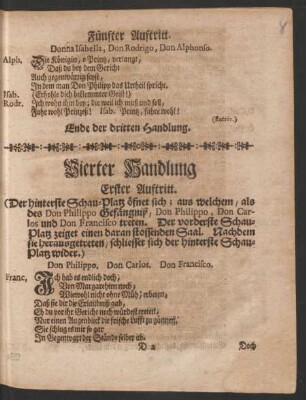Vierter Handlung Erster - Fünfter Auftritt