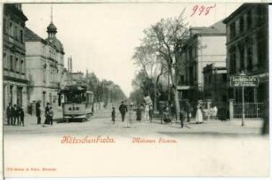 Kötzschenbroda. Meißner Straße mit Straßenbahn