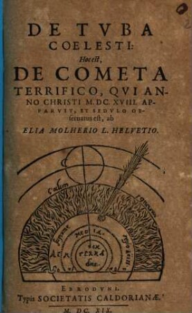 De Tuba Coelesti: Hoc est, De Cometa Terrifico, Qui Anno Christi M.DC.XVIII. Apparuit, Et Sedulo Observatus est