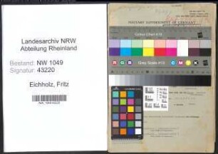 Entnazifizierung Fritz Eichholz , geb. 05.07.1899 (Steuerberater)
