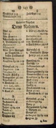 Anderes Register Derer Nahmen