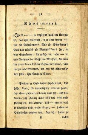 Schwärmerei.