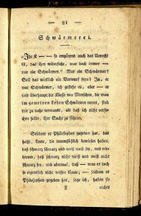 Schwärmerei.