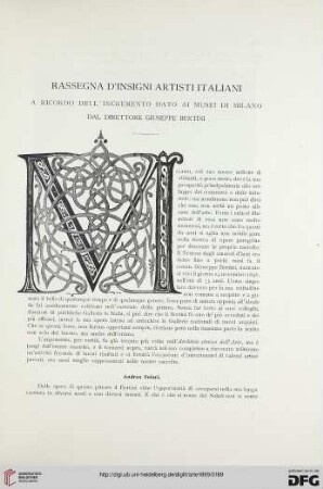 2: Rassegna d'insigni artisti italiani a ricordo dell' incremento dato ai musei di Milano dal direttore Giuseppe Bertini, [1]