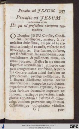 Precatio ad Jesum.