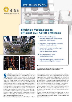 Flüchtige Verbindungen effizient aus Abluft entfernen.