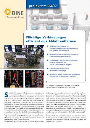 Flüchtige Verbindungen effizient aus Abluft entfernen.