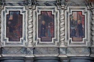 Chorgestühl mit Szenen aus dem Leben des Heiligen Benedikt — Szenen aus dem Leben des Heiligen Benedikt