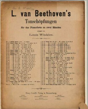 Ludwig van Beethoven's Tonschöpfungen : (Symphonien, Duos, Trios, Quartetten, Quintetten, Septetten etc. etc.). 19, op. 24: Sonate Nr. 5 ; F-Dur