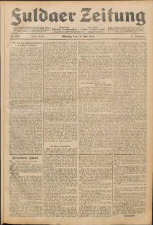 Ausgabe vom Montag, den 13. Juli 1914.