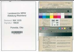 Entnazifizierung Otto Poredda , geb. 04.04.1902 (Bergmann)