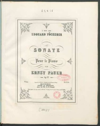 Sonate Pour le Piano : Op. 22