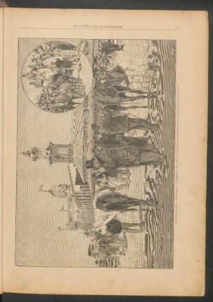 Hipódromo Argentino Palermo - 1. Un "four in hand" - 2. En el paddock, Antes de la carrera. - [Dibujo] : Dibujo del natural de R. J. Contell