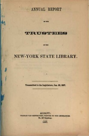 Annual report. 39. 1857, 23. Jan.