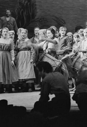 Szenenbilder aus "Der arme Konrad", Oper von Jean Kurt Forest. Staatsoper Berlin, Oktober 1959 (Uraufführung 04.10.1959)