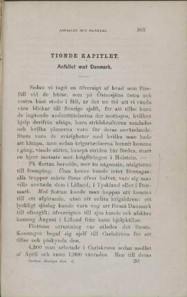 Tionde Kapitlet. Anfallet mot Danmark.