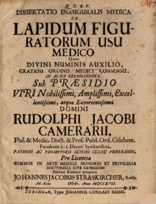 Diss. ... de lapidum figuratorum usu medico